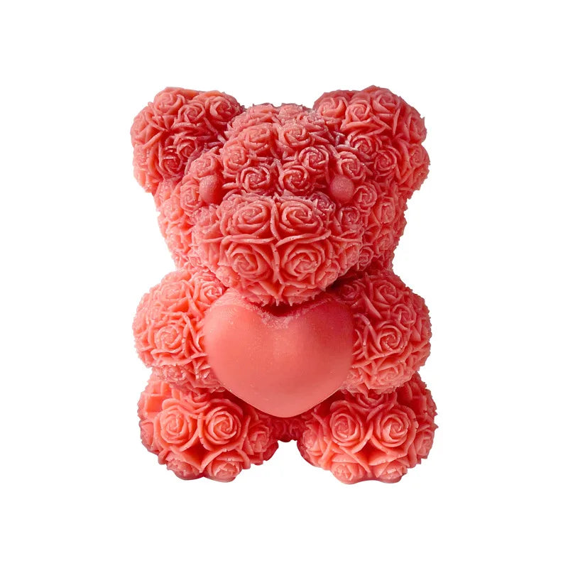 3D Bear Hug Love Silicone Candle Molds Diy Cute Bear Pet Candle Making Supplies Handmade Soap Plaster Resin Mold Home Decor G