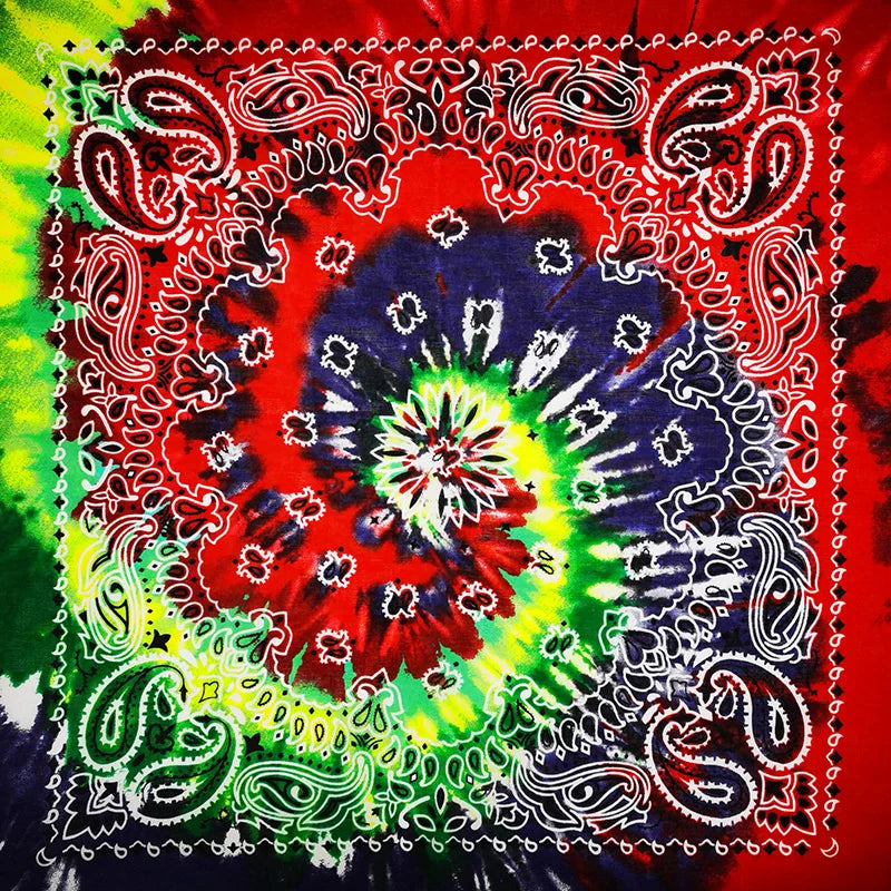 New Fashion Hip Hop 100% Cotton Bandana Square Scarf 55cm*55cm Black Red Paisley Headband Printed For Women/Men/Boys/Girls - 