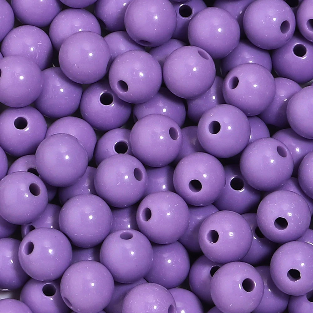 10-100Pcs/Lot 6-20mm Solid Color Round Acrylic Beads Loose Spacer Beads For DIY Keychains Decoration Handmade Crafts Accessor