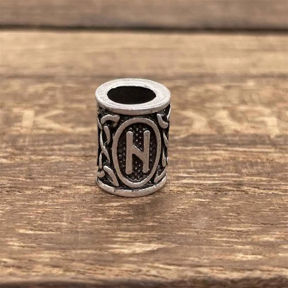 Nostalgia 1pcs Tree Of Life Bead For Hair Beard Braids Norse Runes Viking Symbols Beads For Bracelet Jewelry Making - HAGALAZ