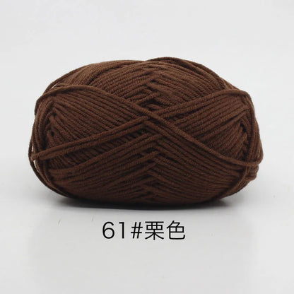 40-50g/Set 4ply Milk Cotton(80%) Knitting Yarn Needlework Dyed Lanas For Crochet Craft Sweater Hat Dolls At Low Price - 61