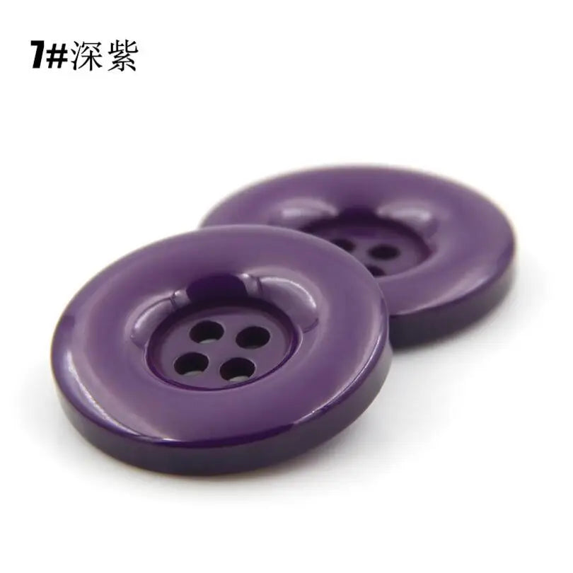 15mm 18mm 20mm 23mm 25mm 28mm 30mm 34mm 38mm 4 Hole Plastic Resin Round Buttons Black White Button For Sewing Scrapbooking DI