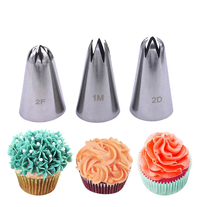 2/3/5/7/12 Pcs/Set Icing Piping Nozzles Set Russian Round Tips Fondant Cake Cream Decorating Pastry Tools