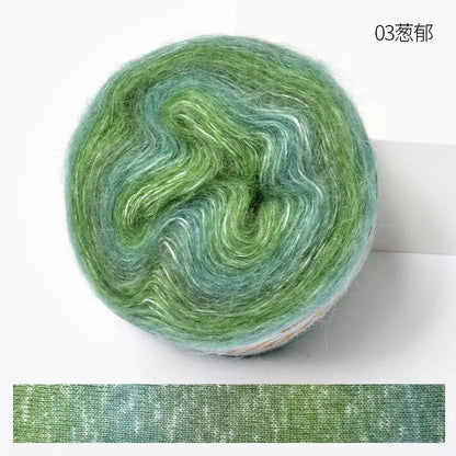 Crochet Yarn, 250M Gradient Colorful Mohair, Soft Velvet Cotton Blend, DIY Knitting Supplies, Hand Knitting Thread, Crochetin
