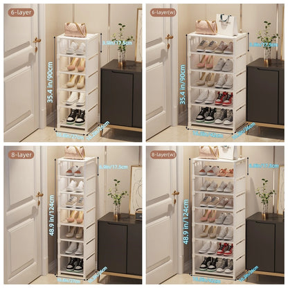 1pc 6/8 Layers Shoe Organizer, Space-saving Metal Frame & Fabric Interlayer Shoe Rack, T1 Shelf for Entryway Hallway Living R