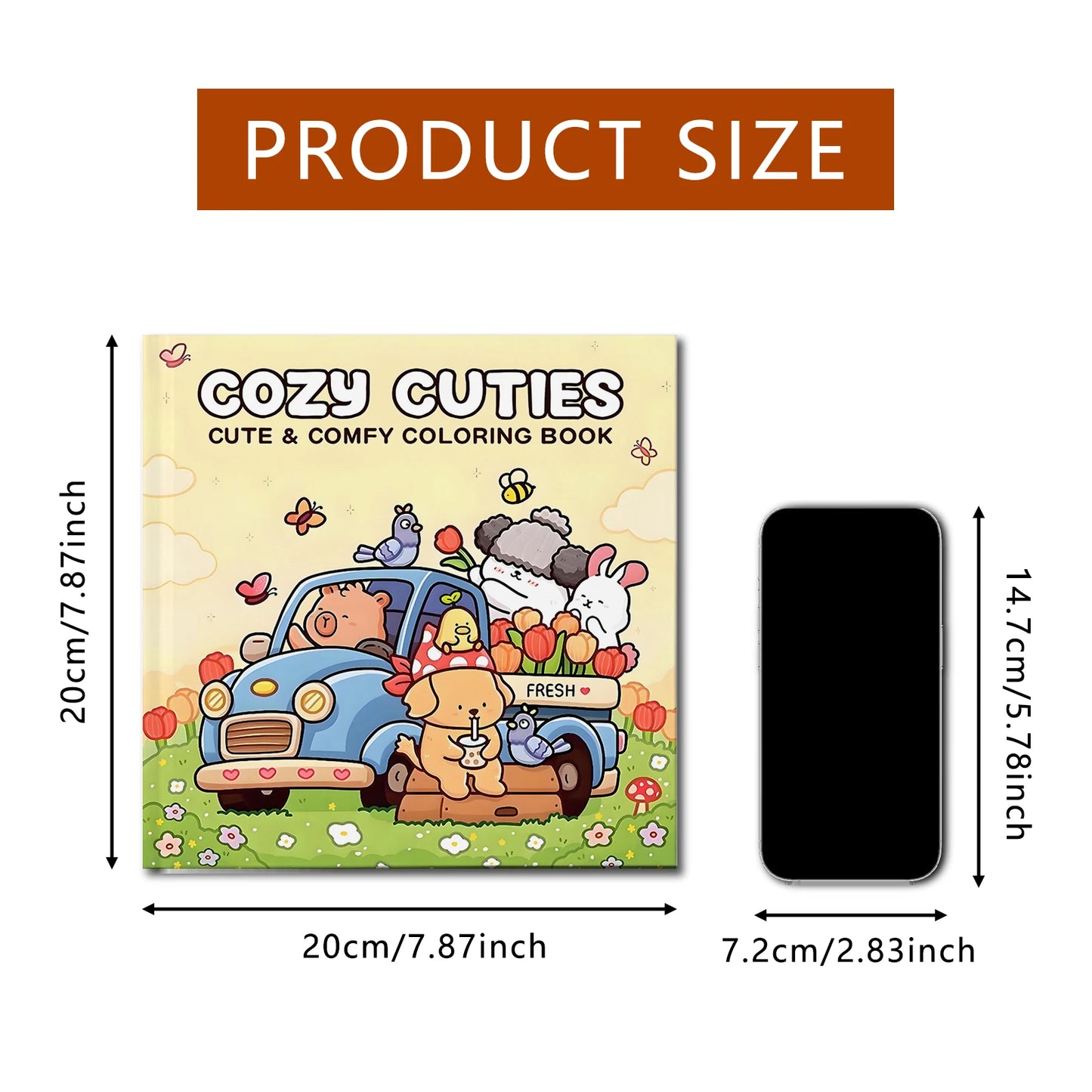 COZY CUTIES Cute & Comfy Coloring Book For Adults And Teens Kids Drawing Book Perfect Gift for Halloween Party and Birthday -