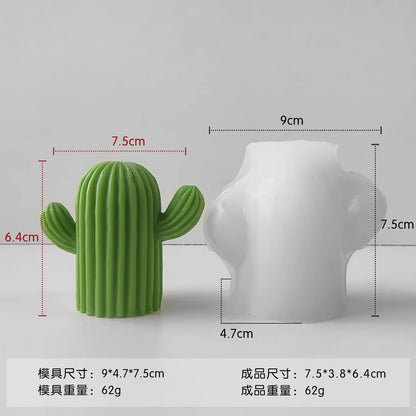 DIY Cactus Aromatherapy Candle Silicone Mold Simulation Cactus Dropper Resin Gypsum Ornament Mold DIY Glue Resin Succulent Mo