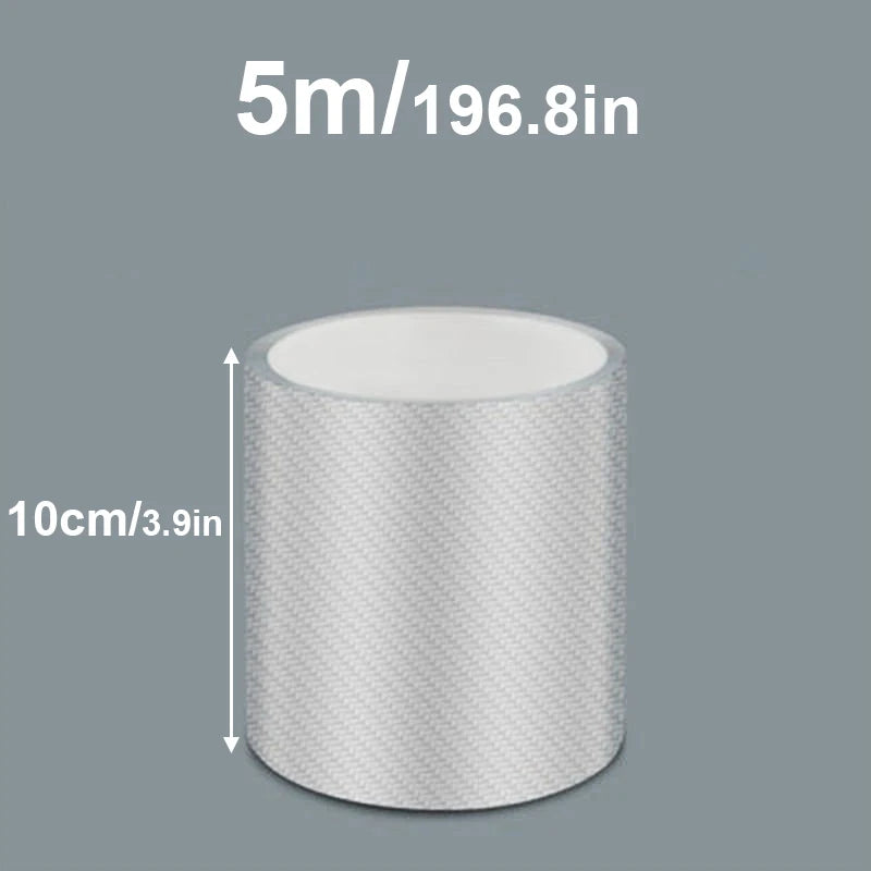 3/5/10M Transparent Carbon Fiber Car Threshold Portector Moulding Strip Trim Bumper Strip Clear Wear Surface Tapes DIY Film T