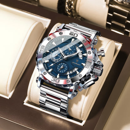 POEDAGAR Luxury Watch For Men Calendar Luminous Waterproof Man Clock Male Chronograph Stainless Steel Men's Quartz Watches Re