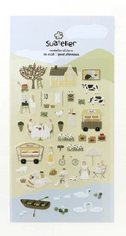 Suatelier Scrapbook Stickers Korea Stationery Junk Journal Diary Deco Sticker Scrapbooking Supplies DIY Photo Album Decoratio