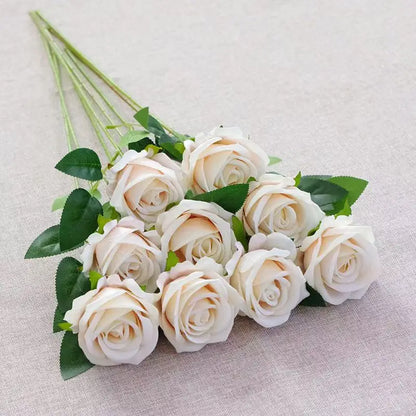 1/5/10/20pcs Roses Artificial Flowers Rose Flower Branch Artificial Red Roses Realistic Fake Rose for Wedding Home Decor - fl
