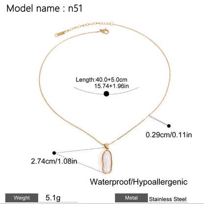 2026 Vintage Necklace On Neck Chain Women's Jewelry Accessories For Girls Clothing Aesthetic Gifts Fashion Pendant - gold n51