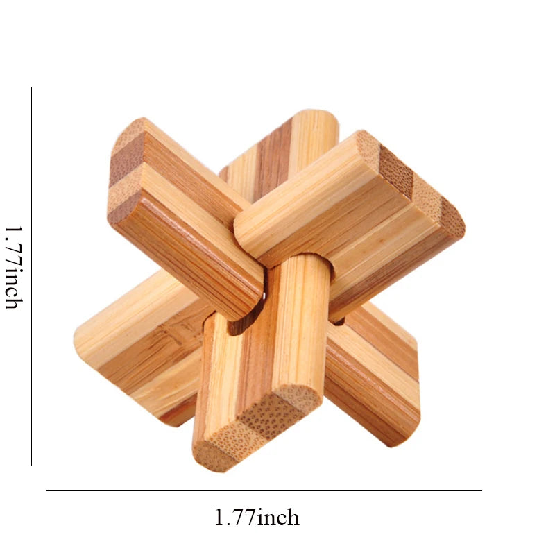 Wooden Kong Ming Lock Lu Ban Lock IQ Brain Teaser Educational Toy for Kids Children Montessori 3D Puzzles Game Unlock Toys Ad
