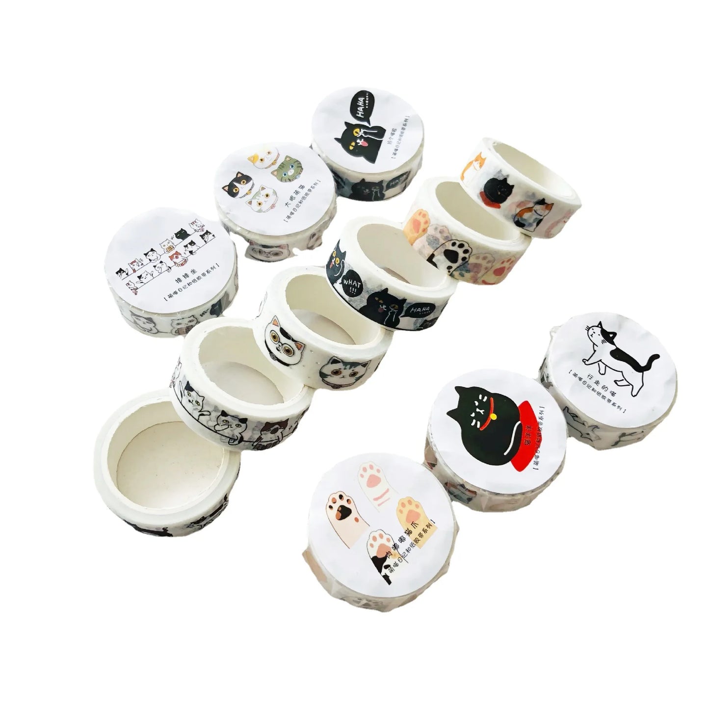 Washi Tapes Cartoon Cat Masking Tape Washi Stickers Scrapbooking Adhesive DIY Decorative Stationery School Supplies