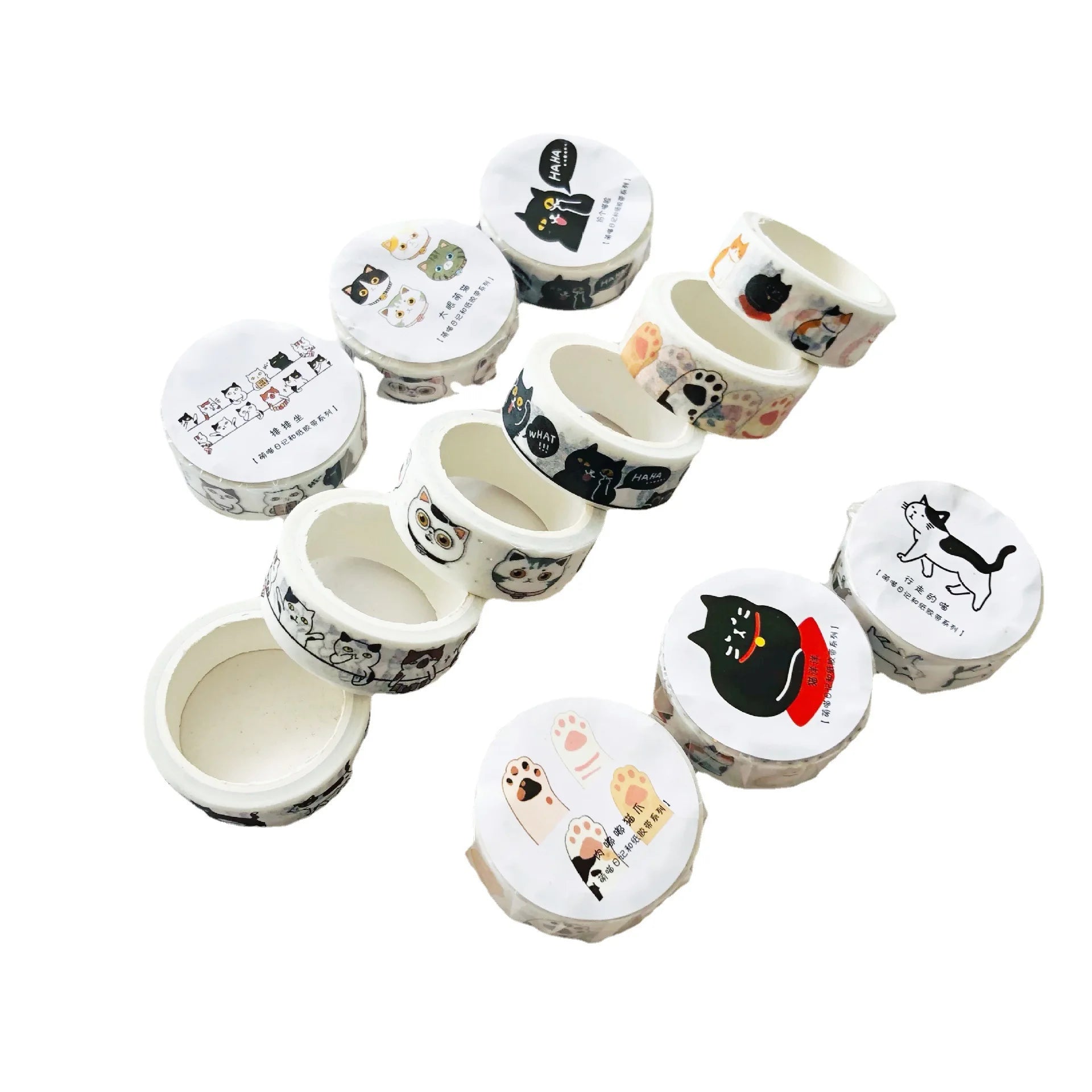 Washi Tapes Cartoon Cat Masking Tape Washi Stickers Scrapbooking Adhesive DIY Decorative Stationery School Supplies