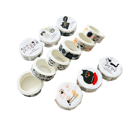 Washi Tapes Cartoon Cat Masking Tape Washi Stickers Scrapbooking Adhesive DIY Decorative Stationery School Supplies