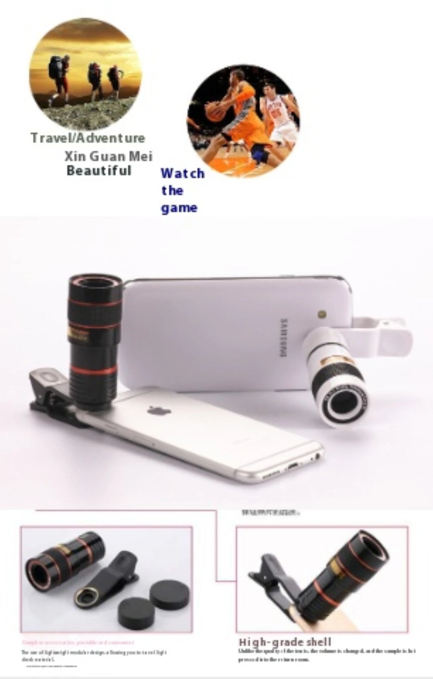 Telephoto Phone Lens Camera Universal Zoom Lens High Definition Focusing Effect Photography Large Light Transmission High Col