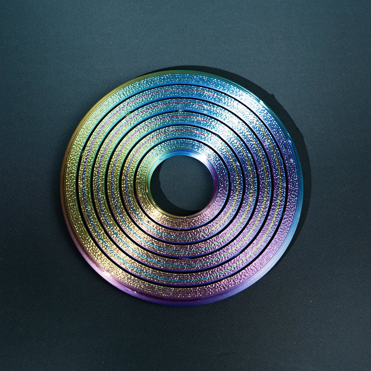 3D Printed Hex Ring Finger Ring - Colorful Rotating Novelty Ornament, PLA Material, Trendy Unique Desktop Toy - A