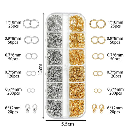 930pcs/Box Jewelry Findings Kits Open Jump Rings Lobster Clasps Hooks Pliers Tweezers for DIY Bracelet Necklace Jewelry Makin