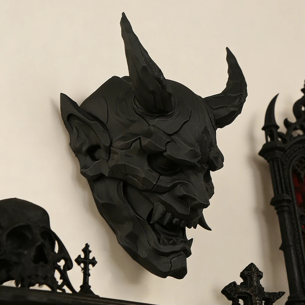 Cross-Border Dark Style Demon Mask Wall Hanging Decoration For Retro-Style Home Wall Art Decor Scenario