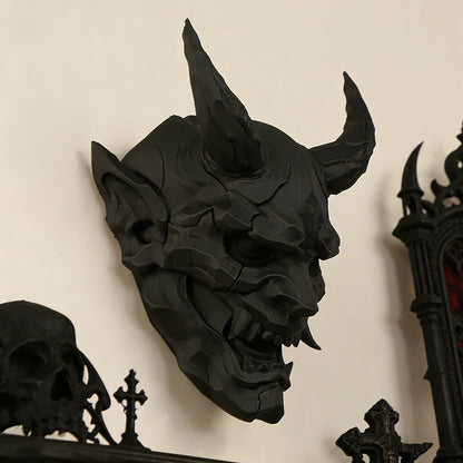 Cross-Border Dark Style Demon Mask Wall Hanging Decoration For Retro-Style Home Wall Art Decor Scenario