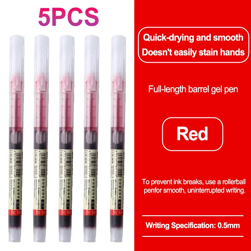 0.5mm Quick Drying Fine Point Liquid Ink Pens Smooth Writing Comfortable Grip Non-Smudge for Office School Supplies - 5pcs re