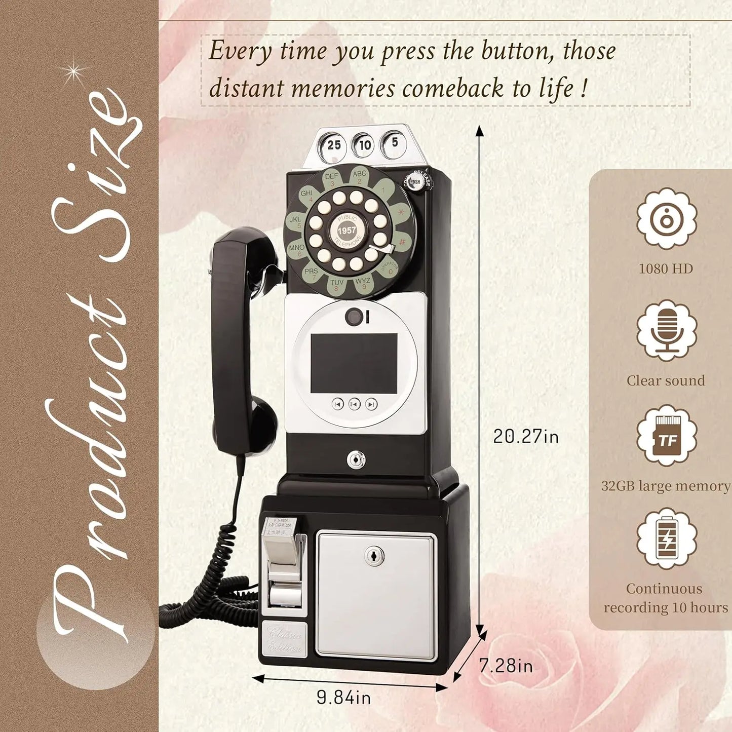 Retro Audio Video Guestbook Wedding Video Message Telephone Guest Video Signature Register Birthday Party Blessing Video Reco