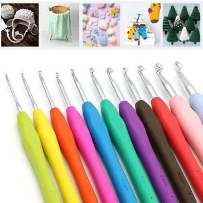 KOKNIT 1pcs Crochet Hook Mix Size 1.0mm to 10.0mm Soft Handle Knitting Hooks Needles DIY Craft Yarn Sewing Needle For Mom's G