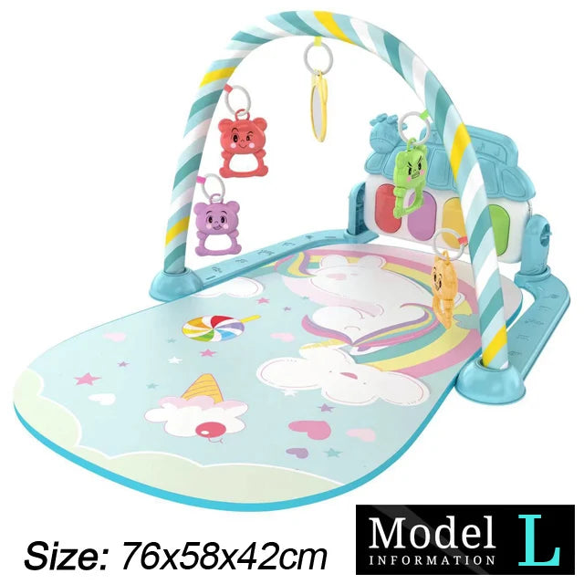 Baby Fitness Stand Music Play Gym Activity Toys Newborn Piano Crawling Blanket Pedal Game Pad Early Education 0-36 Months Gif