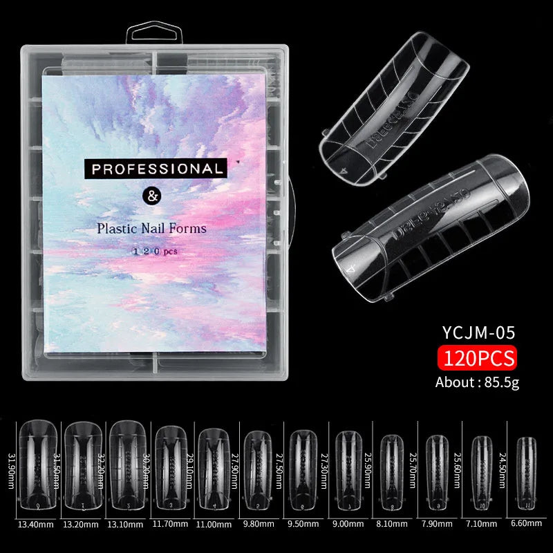 Misscheering 120Pcs/Box Transparent Fake Nails Acrylic French Nail Tips Full Coverage Press On Nails Accessory DIY Manicure T