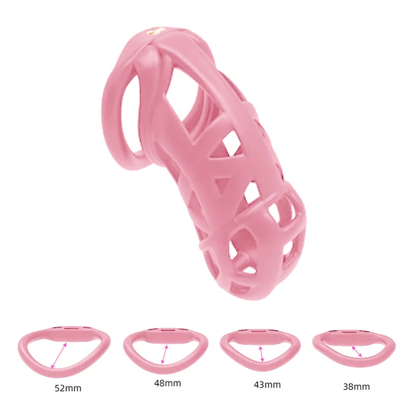 Chastity Men's Lock Chaste Vessel Black Light Pvc Penile Ring Snap Ring Multi Size Cage SM Sex Toys BDSM 3D Invisible Lock