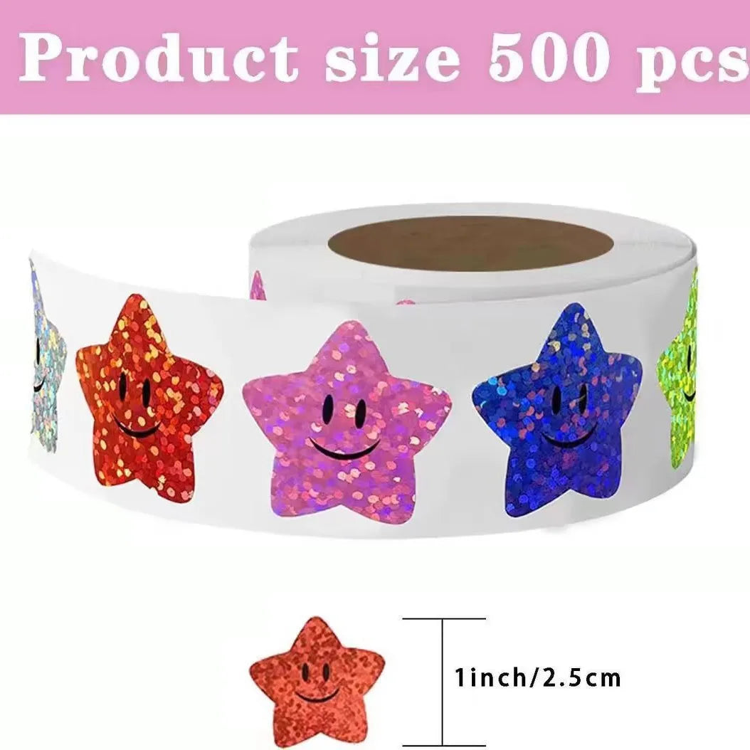 100-500PCS New Stars Stickers Thank You Stickers Photocard Decor Packaging Pack Stickers Roll Rolling Lables