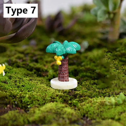 3pcs Table Chairs Miniature Set Mini Fairy Garden Furniture Ornaments Kit for Dollhouse Accessories Home Micro Landscape - No
