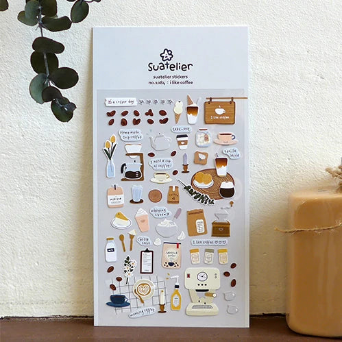 Suatelier Foods Stickers Aesthetic Scrapbooking Cute Junk Journal Ephemera Korean Deco Sticker Planner Diary DIY Craft Suppli