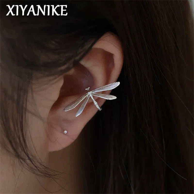 XIYANIKE Vintage Delicate Dragonfly No Hole Ear Bone Clip Earrings For Women New Fashion Jewelry Party Gift серьги жен