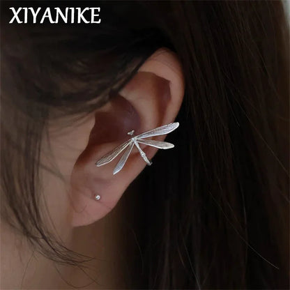 XIYANIKE Vintage Delicate Dragonfly No Hole Ear Bone Clip Earrings For Women New Fashion Jewelry Party Gift серьги жен
