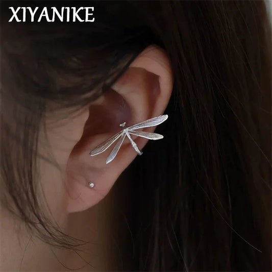 XIYANIKE Vintage Delicate Dragonfly No Hole Ear Bone Clip Earrings For Women New Fashion Jewelry Party Gift серьги жен