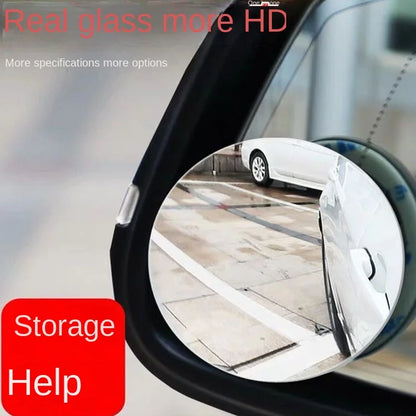 Car Blind Spot Rear View Mirror Wide Angle 360 Degree Adjustable Small Round Mirror Car Reverse Auxiliary Rearview Convex Mir