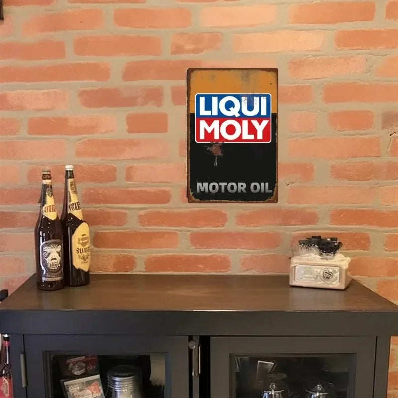 Engine Oil Vintage Signs Poster Metal Sign Decorative Plaque for Garage Gas Station Man Cave Club Bar Home Room Wall Decor