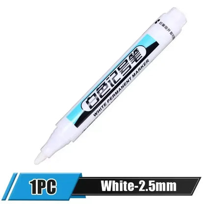0.7/1.0/2.5MM White Permanent Marker Pens Markers Paint Pen For Wood Plastic Leather Glass Stone Metal Art Painting Supplies 