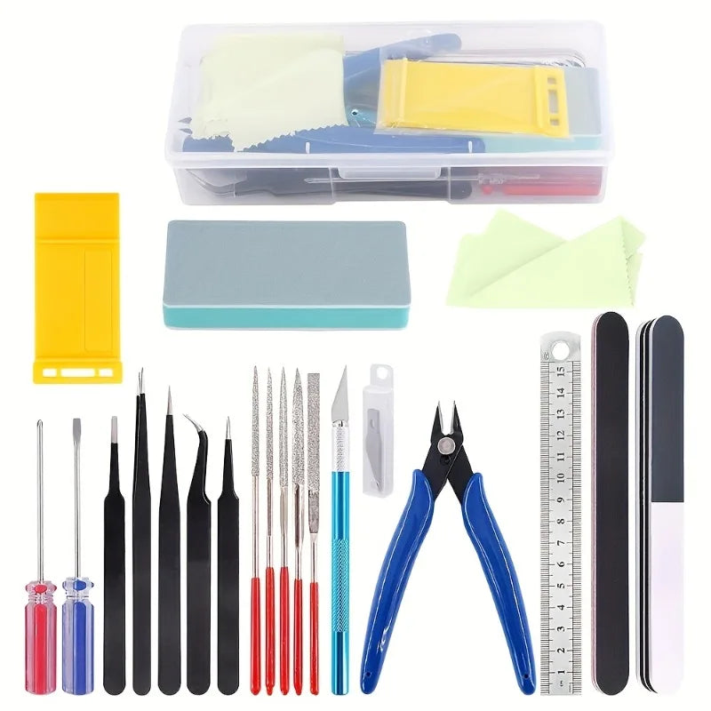 Model Basic Tools Craft DIY Model Car Hobby Building Repairing Assembly Tool Beginner Handmade Scissors Tweezers - 1set A