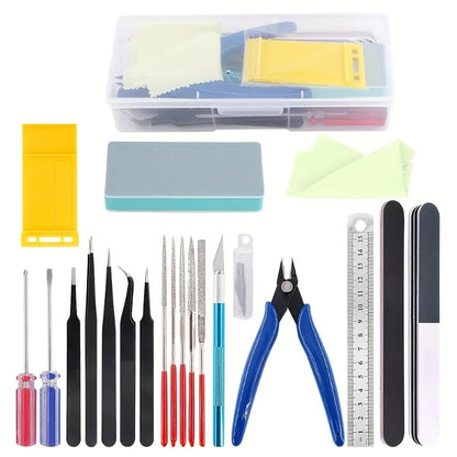 Model Basic Tools Craft DIY Model Car Hobby Building Repairing Assembly Tool Beginner Handmade Scissors Tweezers - 1set A