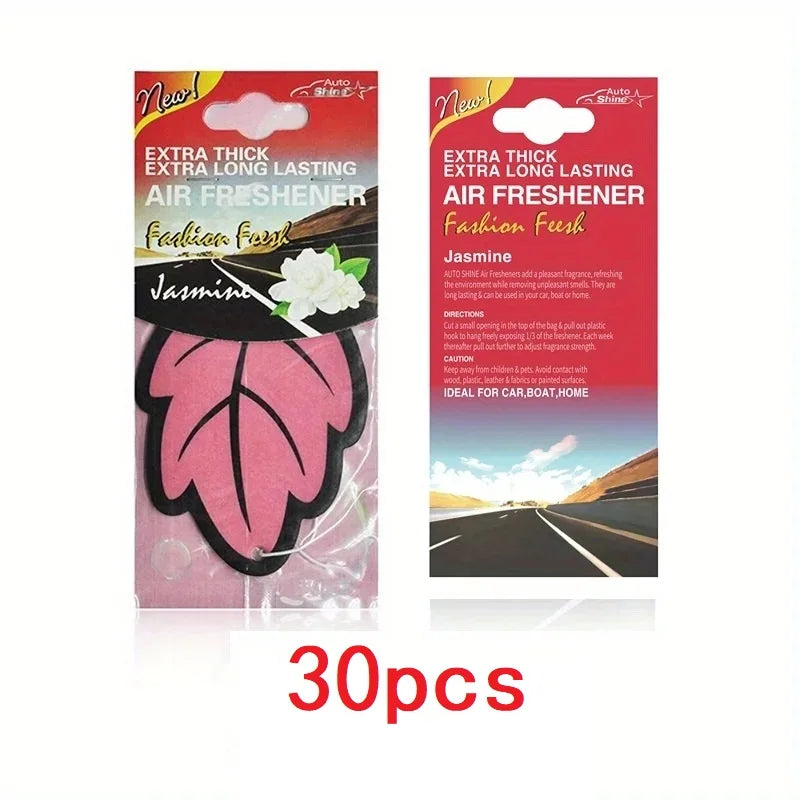 3-60pcs Car Air Freshener Natural Scented Tea Paper Auto Hanging Vanilla Perfume Fragrance Leaf Shape Car Accessories Interio