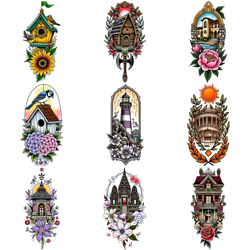 Tattoo Stickers English Word Waterproof Long Lasting Realistic Transfer Temporary Black Letters Feather Body Art For Men Wome