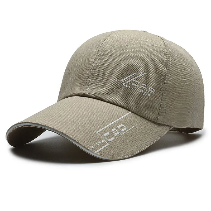 Hats, Men, Summer Long Brim, Baseball Caps, Spring Casual, Outdoor Sun, Fishing Hats, Sunscreens, Shade Caps, Women - Khaki