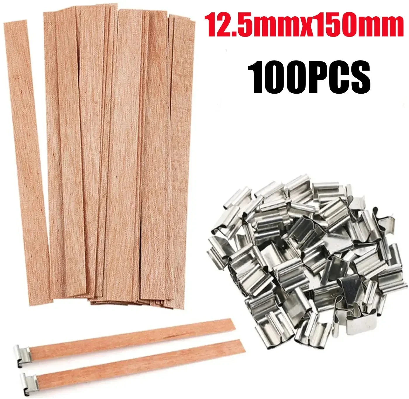 Handmade Soy Wax Candle Wooden Wick DIY Aromatherapy Candle Single Direction Wick Paraffin Wax Candle Crafting Guide - M-100P