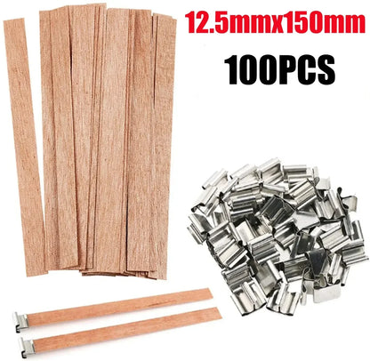Handmade Soy Wax Candle Wooden Wick DIY Aromatherapy Candle Single Direction Wick Paraffin Wax Candle Crafting Guide - M-100P