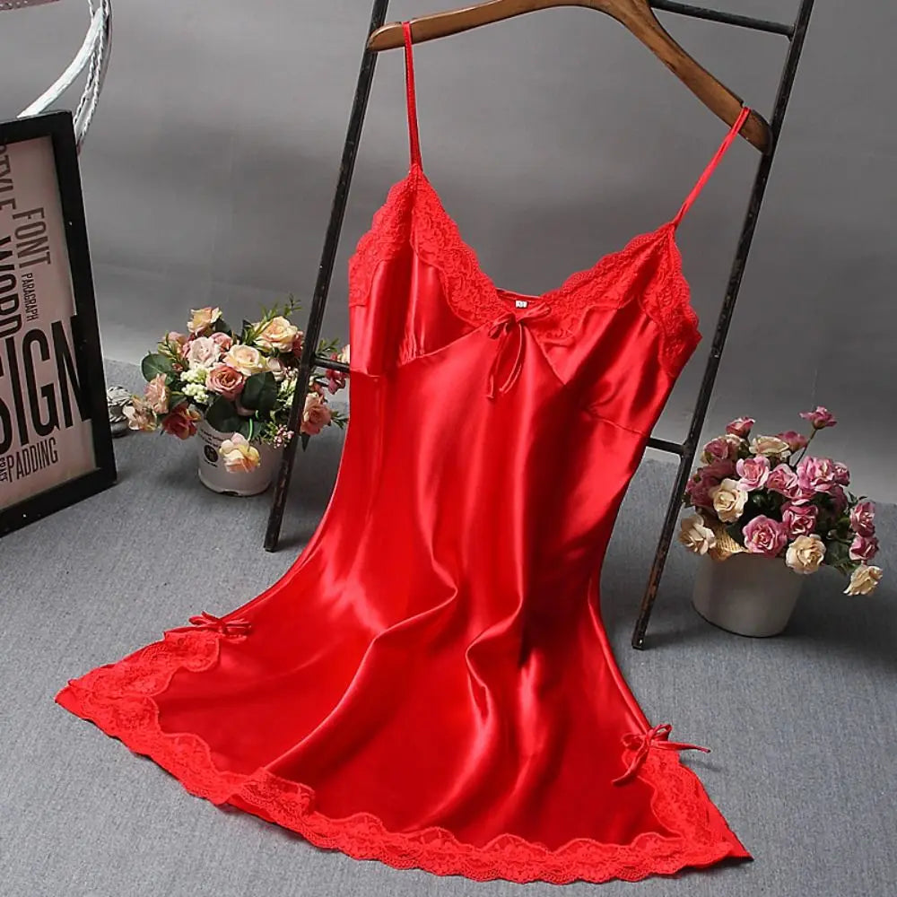 Sexy Lace Patchwork Camisola Lingerie Nighty Wedding Dress Sleep Wear Nightdress Clothes Women's Nightgowns Sexy Nightwear - 