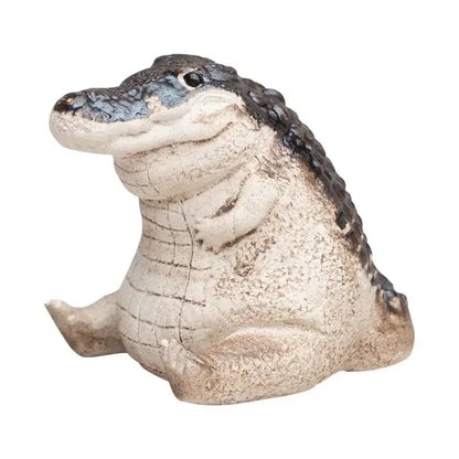 Animal Figurines Alligator Figure Chubby crocodile Ornament Resin Animal Figurines Garden Decoration for Lawn Desktop or Balc