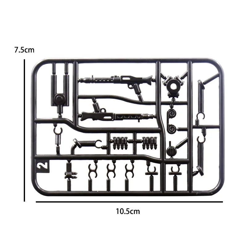 Military MG-34 Machine Gun Army WW2 Mini Action Figure Accessories Pack MOC Parts Building Block Bricks Toy - Wood